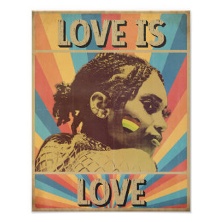 Retro Love ist Liebe LGBTQ+ Stolz Fotodruck