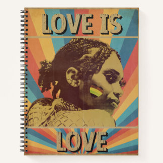 Retro Love ist Liebe LGBTQ+ Stolz Notizbuch