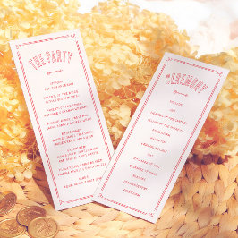 Retro Love Struck Hand Drawn Cupid Modern Wedding Programm