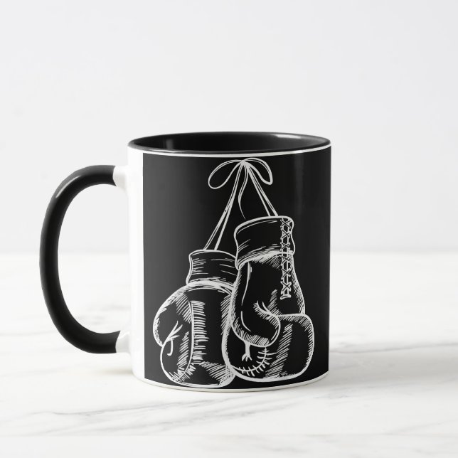 Retro Love White Boxing Gloves Gifts Boxer Gift  Tasse (Links)