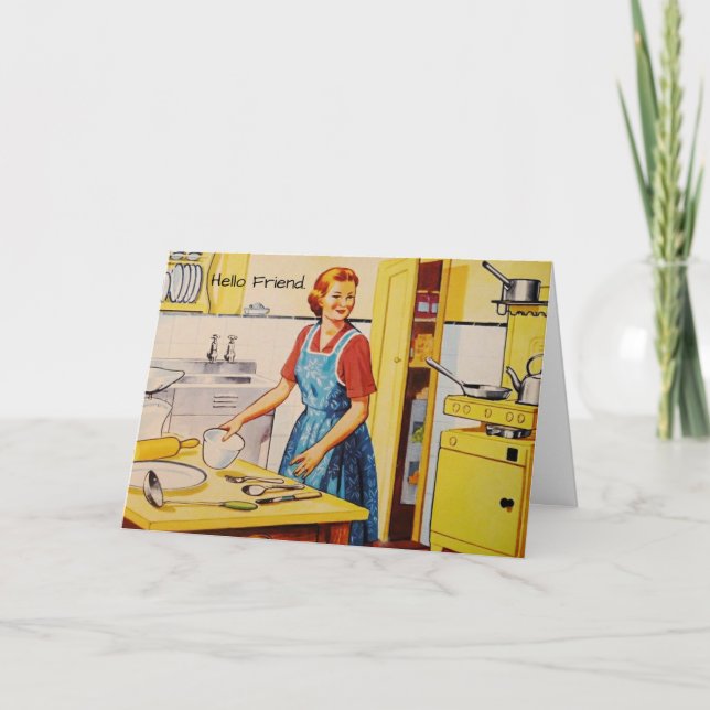 Retro Lover Thinking Your Friend Grußkarte Karte (Vorderseite)