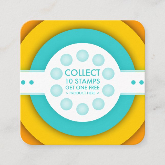 retro Loyalitäts-Briefmarkenkarte Treuekarte (Vorderseite)