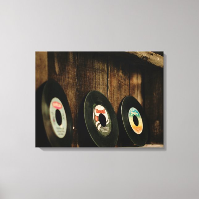 Retro-LPs Bild auf Leinwand (Vorderseite)