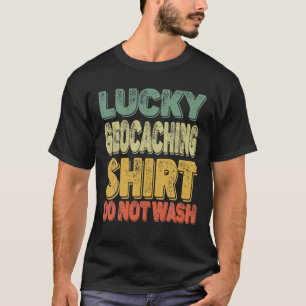 Retro Lucky Geocaching Geocacher nicht waschen Män T-Shirt