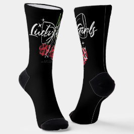 Retro Lucky Girls Cherry Quote Socken