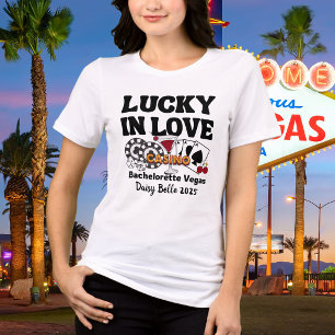 Retro Lucky In Love Vegas Junggesellinnen-Abschied Tri-Blend Shirt