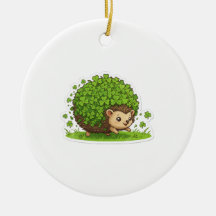 Retro Lucky Shamrock Hedgehog St. Patrick's Day