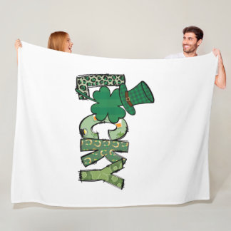 Retro Lucky Shamrock St. Patrick's Day Fleecedecke
