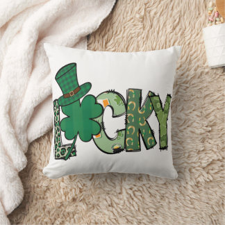 Retro Lucky Shamrock St. Patrick's Day Kissen