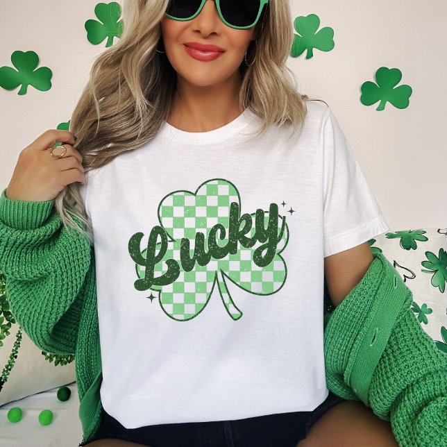 Retro Lucky St Patrick's Day Kleeblatt T-Shirt (Retro Lucky St Patrick's Day Shamrock T-Shirt)