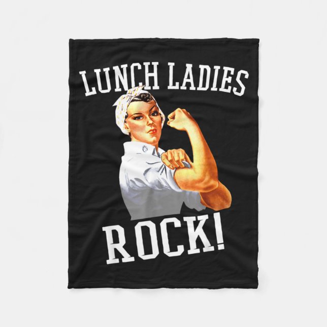 Retro Lunch Ladies Rock Cafeteria Worker Funny Lun Fleecedecke (Vorderseite)
