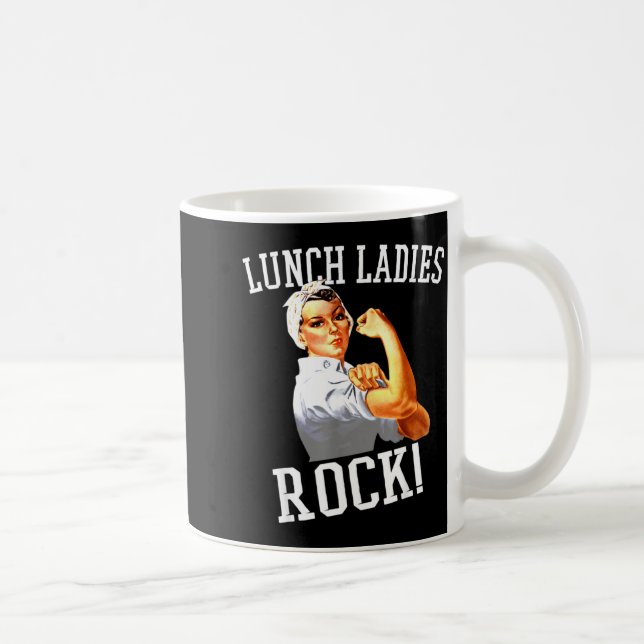 Retro Lunch Ladies Rock Cafeteria Worker Funny Lun Kaffeetasse (Rechts)