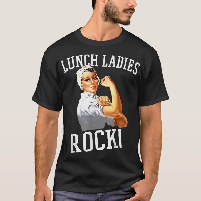 Retro Lunch Ladys Rock Cafeteria Worker Funny Lun T-Shirt (Vorderseite)