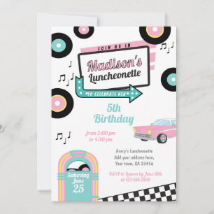 Retro Luncheonette Diner Party Einladung
