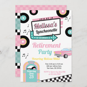 Retro Luncheonette Diner Party Einladung