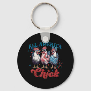Retro Lustig All American Mädchen 4. Juli Patrioti Schlüsselanhänger