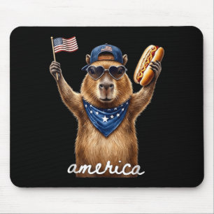 Retro Lustig Amerika Capybara Hot Dog Liebhaber Mousepad