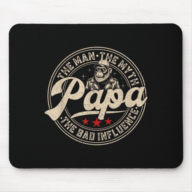 Retro lustig der Mann der Mythos Papa schlechter E Mousepad (Vorne)