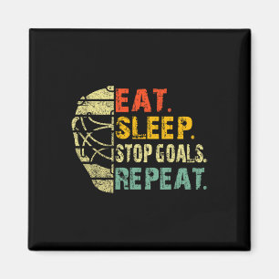 Retro Lustig Essen Schlafen Stop Ziele Wiederholen Magnet