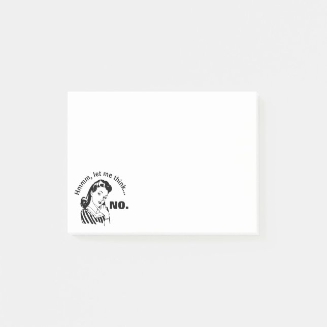 Retro Lustig Nein Post-it Klebezettel (Vorderseite)