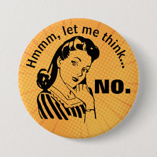 Retro Lustig Ohne Knopf Button