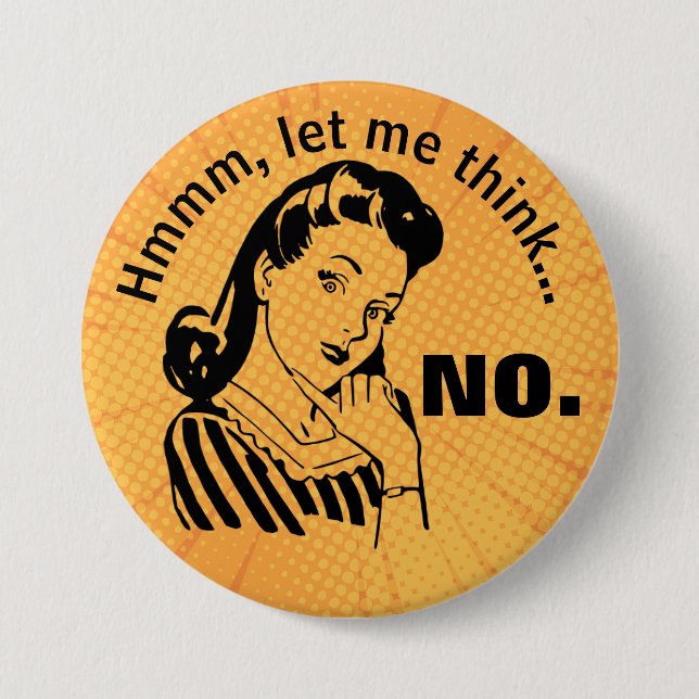 Retro Lustig Ohne Knopf Button (Vorderseite)