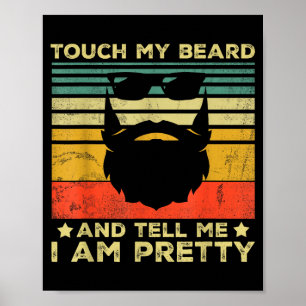 Retro lustige Bart-Zitat-Geschenk für bärtige Männ Poster