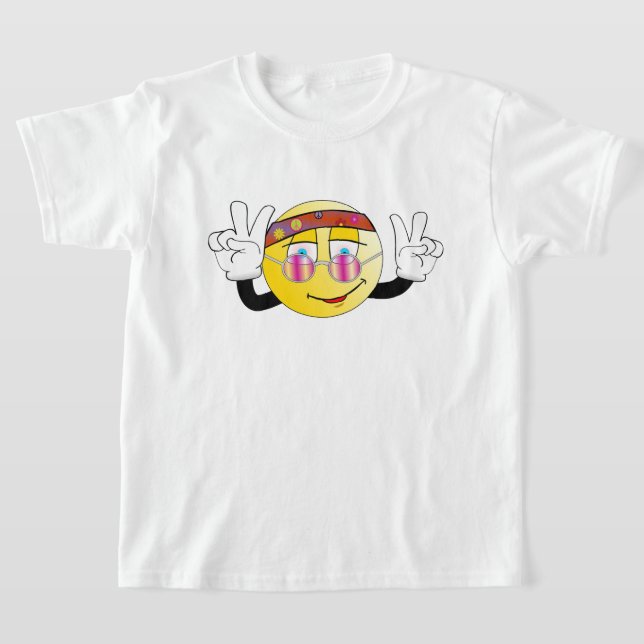 Retro lustige Emoji Peace Design T - Shirt. T-Shirt (Ablage )