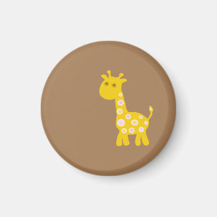 Retro lustige Giraffe pastellfarbener Blume Magnet