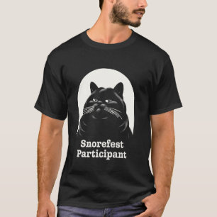 Retro Lustige Katze Schnarchfest Teilnehmer Treffe T-Shirt