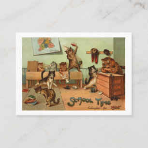 Retro lustige Schulzeit anthropomorphe Katzen Begleitkarte
