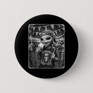Retro Lustiger Außerirdischer Patriotischer Ufo Am Button