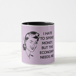 Retro Lustiger Einkauf Becher Tasse