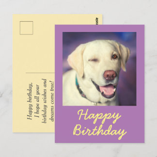 Retro lustiger Hund und Happy Birthday Postkarte