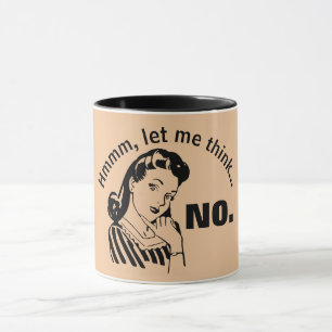 Retro Lustiger Kein Becher Tasse