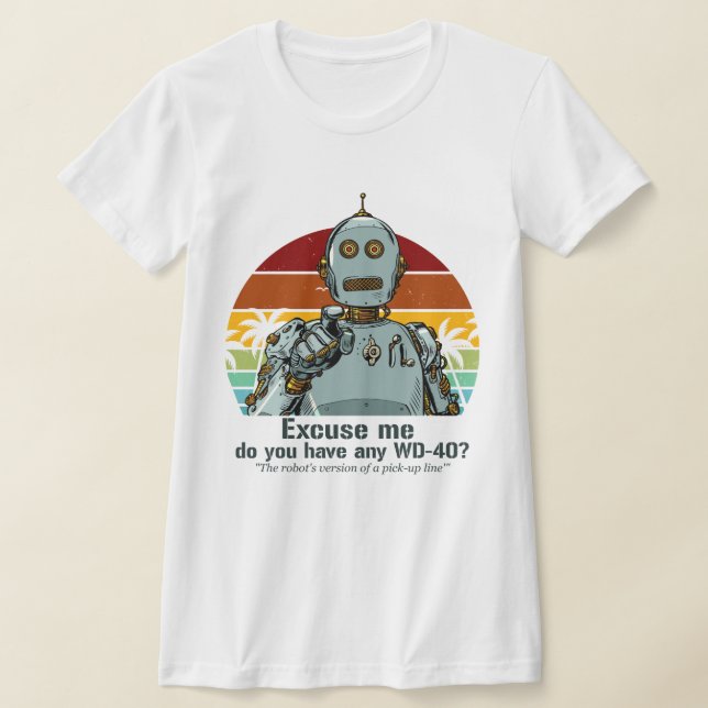 Retro-lustiger Roboter braucht Öl T-Shirt (Ablage )