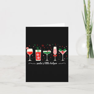 Retro Lustiger Santas Kleiner Helfer Martini Frohe Karte