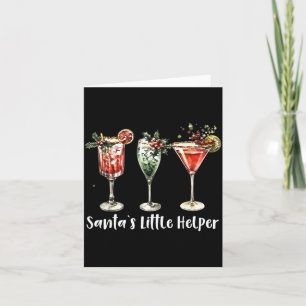 Retro Lustiger Santas Kleiner Helfer Martini Frohe Karte