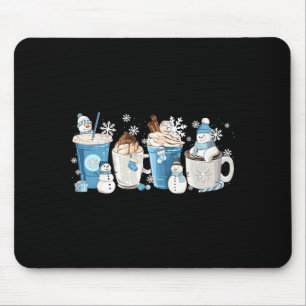 Retro lustiger Schneemann Winter Kaffee C Latte ge Mousepad
