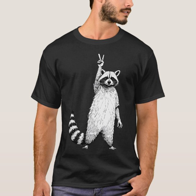 Retro lustiger Waschbär T-Shirt (Vorderseite)