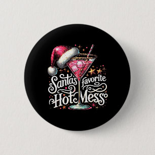 Retro lustiger Weihnachtsmann Lieblings-Chaos-Ende Button