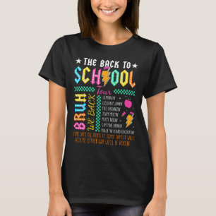 Retro Lustiger Zurück zur Schule Tour Lehrer Blitz T-Shirt