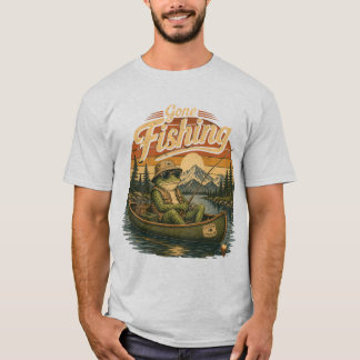 Retro-Lustiges-Frosch-Angler-Shirt – Vintage-Outdo T-Shirt