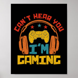 Retro Lustiges Gamer-Headset Sorry Kann Dich Nicht Poster