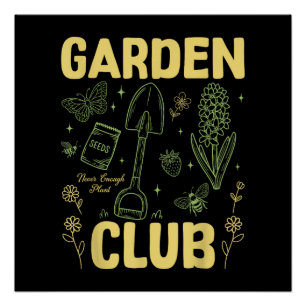 Retro lustiges Gartenschlub-Shirt Süße Pflanzenlie Poster