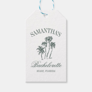 Retro Luxe Beach Bachelorette Logo Palmen Geschenkanhänger