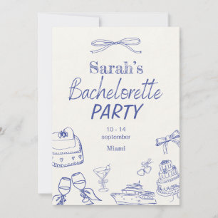 Retro Luxe Beach   Editierbare Henparty-Einladung Einladung