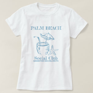 Retro Luxe Beach Social Club Logo Junggesellinnena T-Shirt