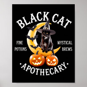 Retro M Die Katze Halloween Für Frauen Schwarze Ka Poster