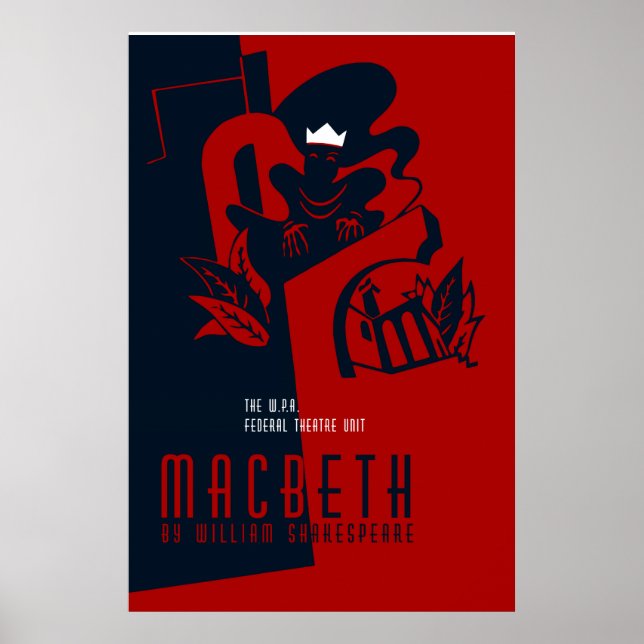 Retro Macbeth William Shakespeare Poster (Vorne)